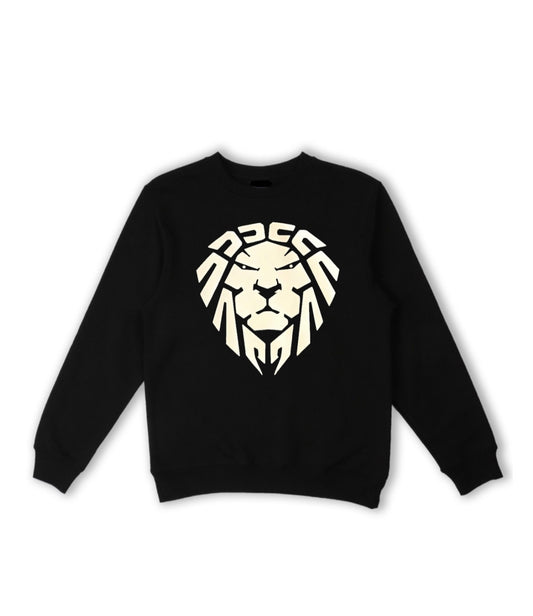 BLACK SWEATER WITH WHITE LION