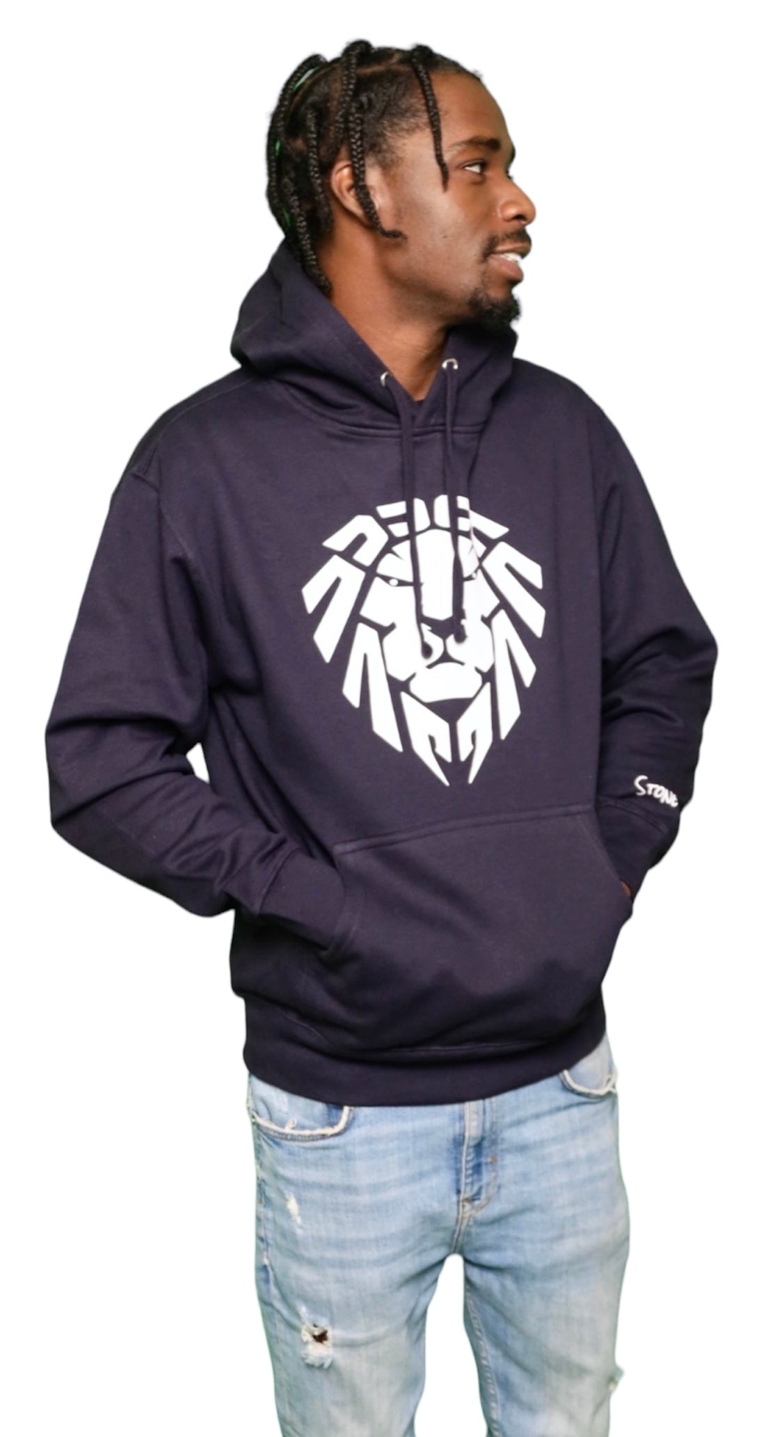 NAVY/WHITE LION HOODIE