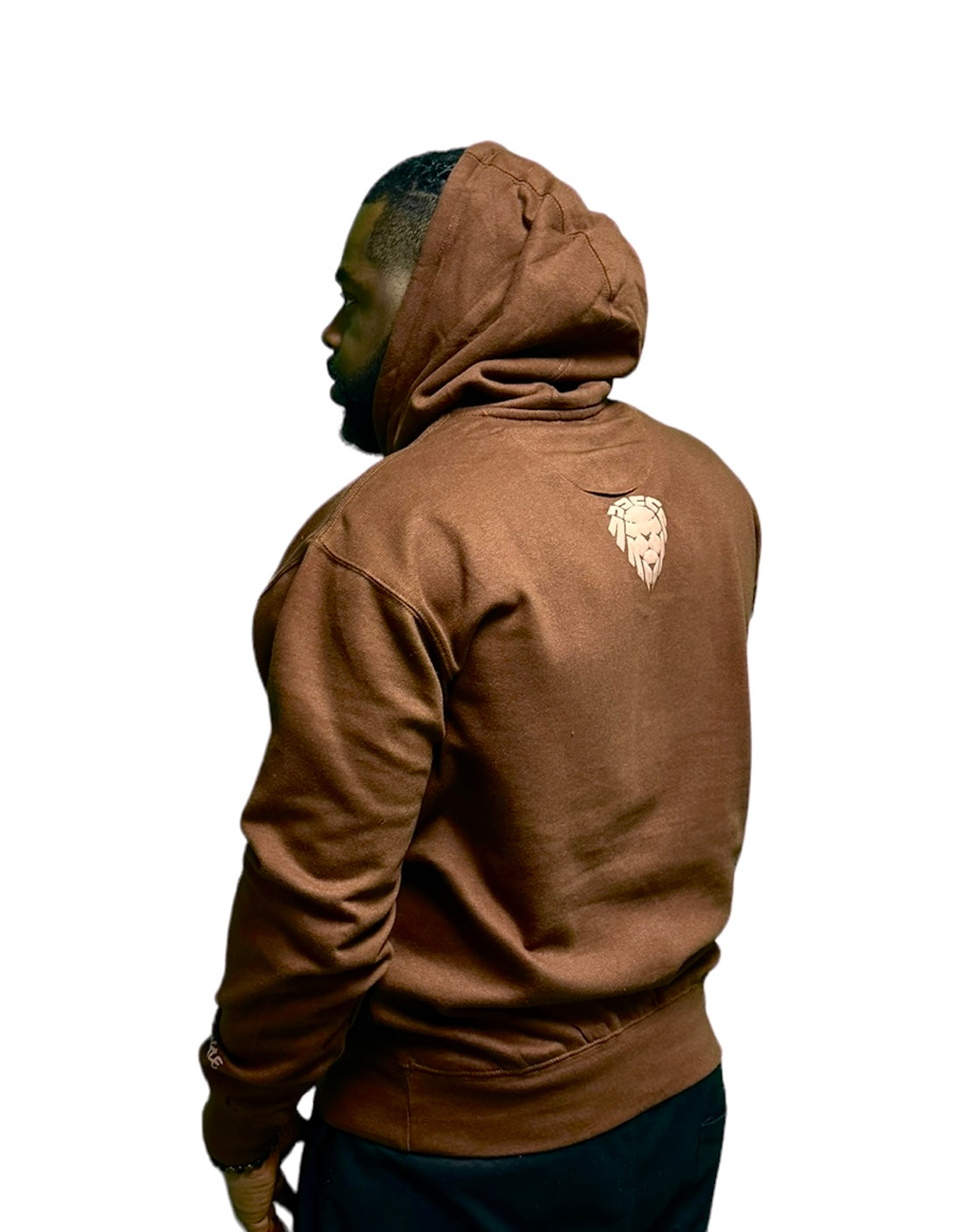 CHOCOLATE/3D PUFF BROWN LION HOODIE