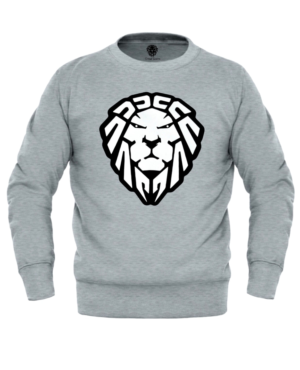 HEATHER GREY SWEATER WITH WHITE LION