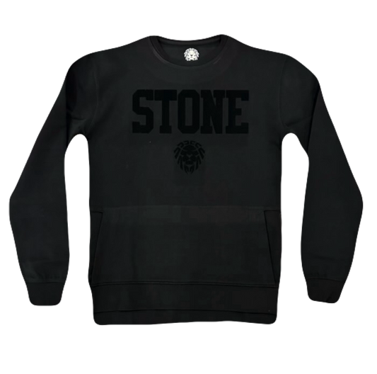 STONE SIDE ZIP BLACK SWEATER