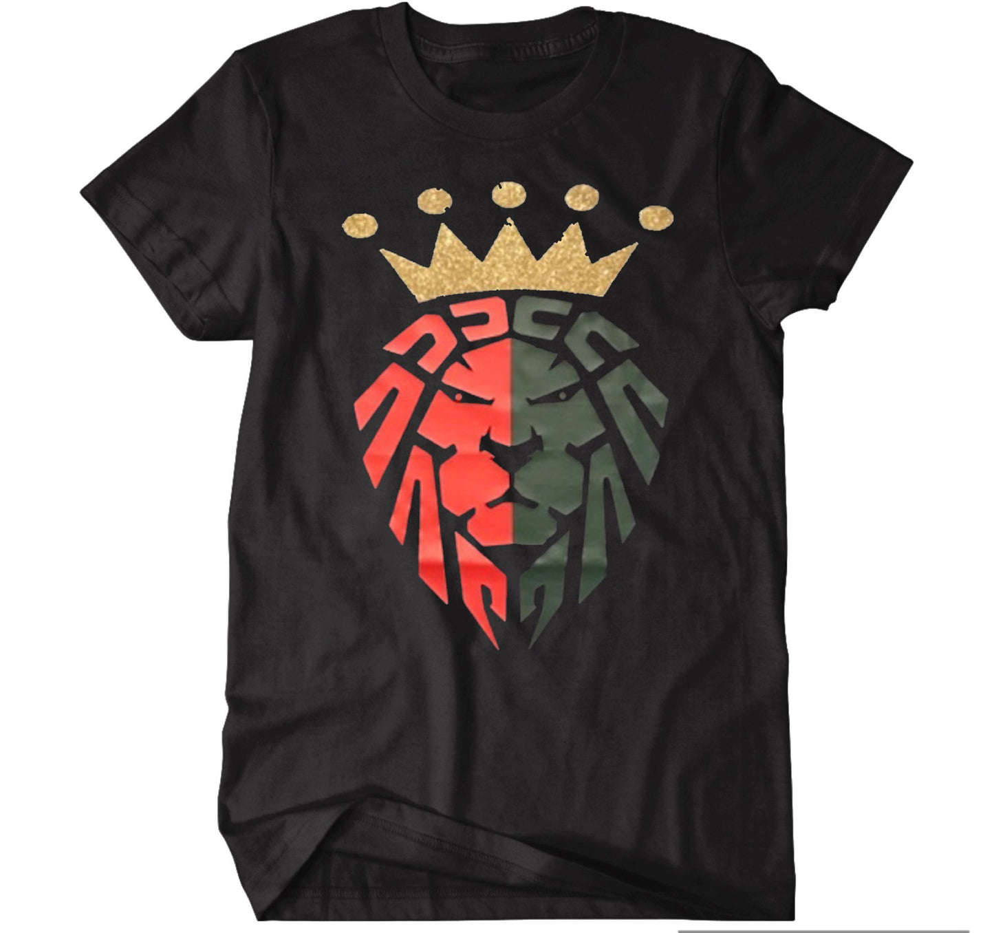 AFRICAN PRIDE CROWN LION BLACK TEE