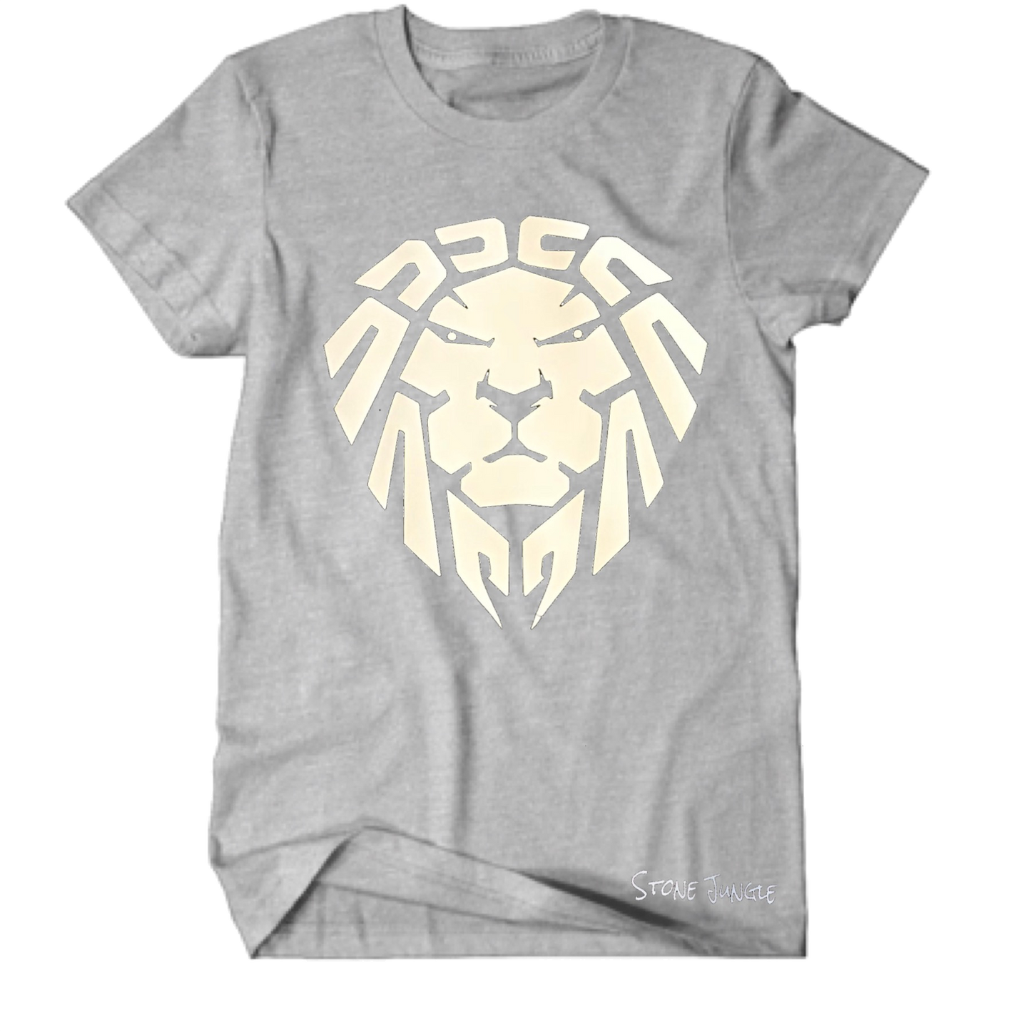 GREY/WHITE LION TEE