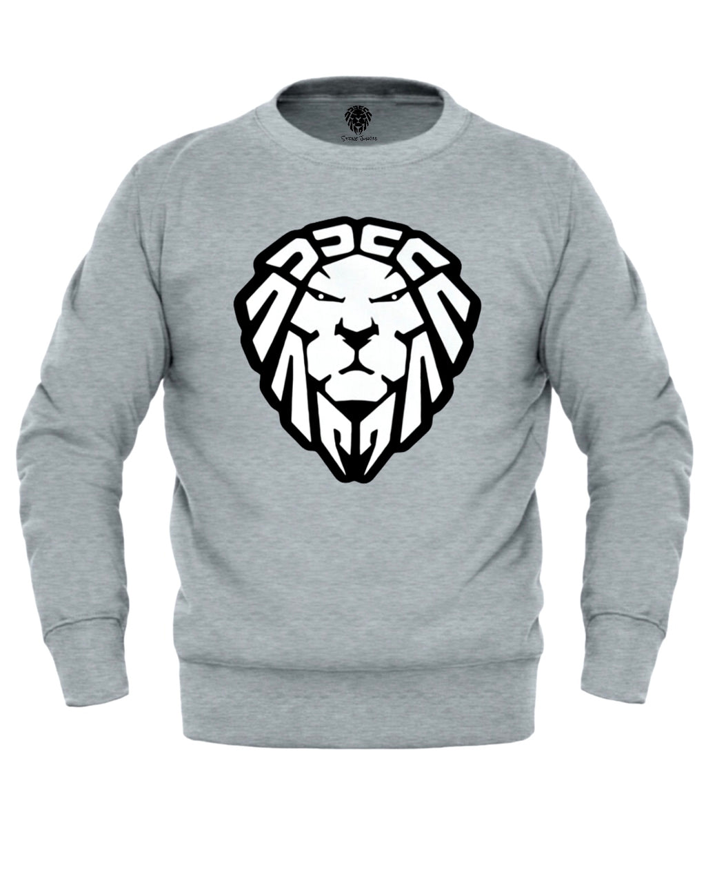 HEATHER GREY SWEATER WITH WHITE LION