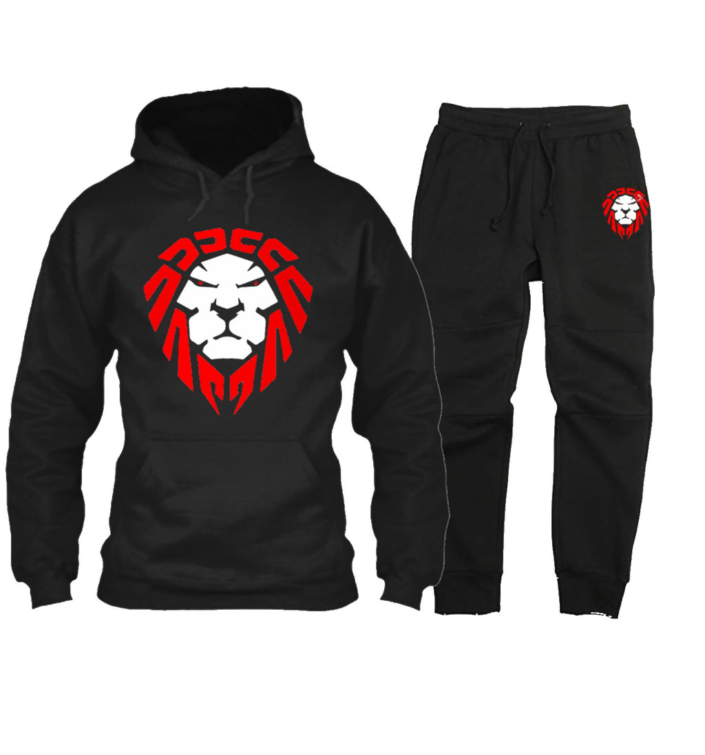 BLACK JOGGER SET WITH RED/WHITE LION