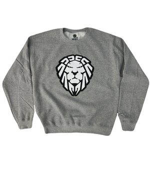 HEATHER GREY SWEATER WITH WHITE LION