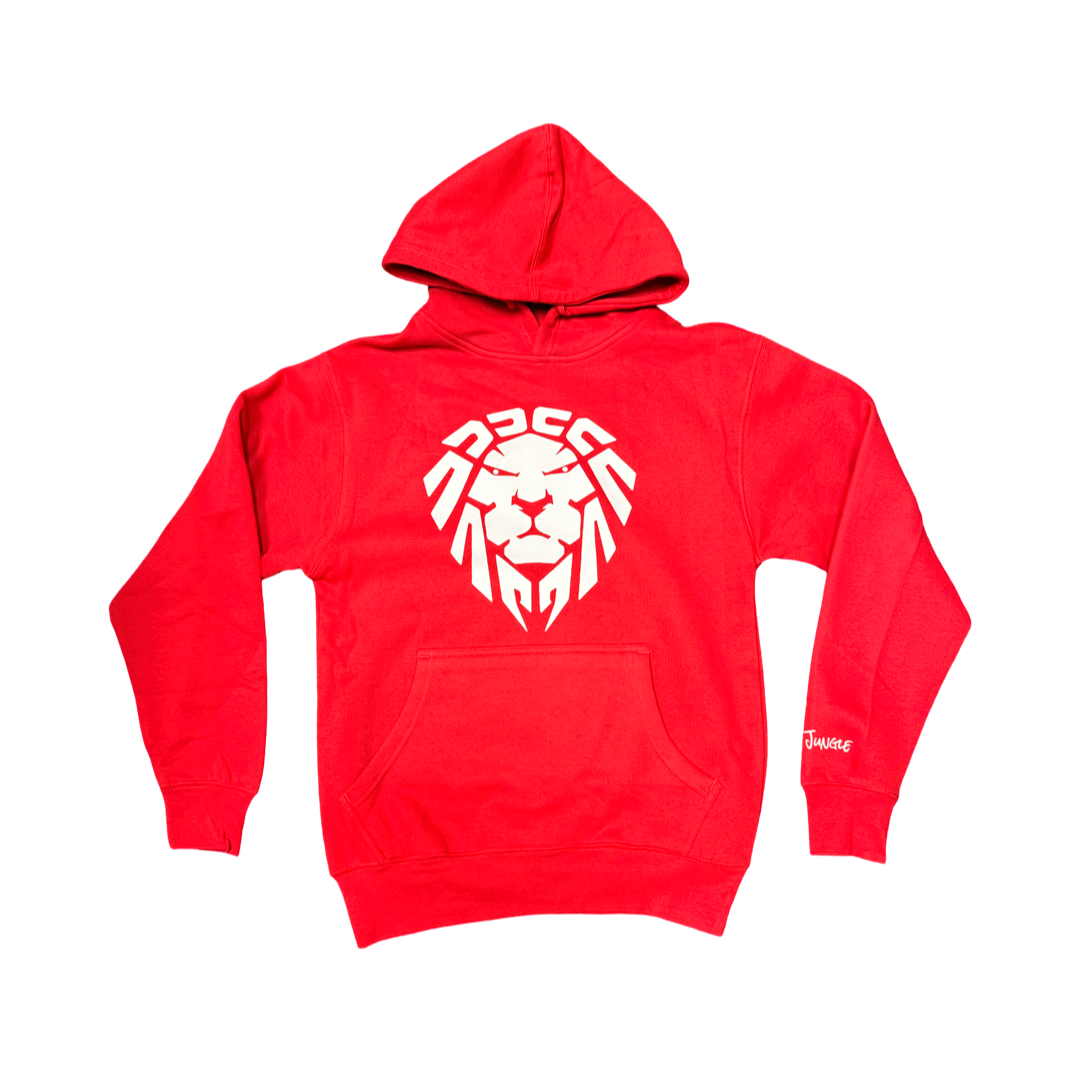 RED/WHITE LION HOODIE