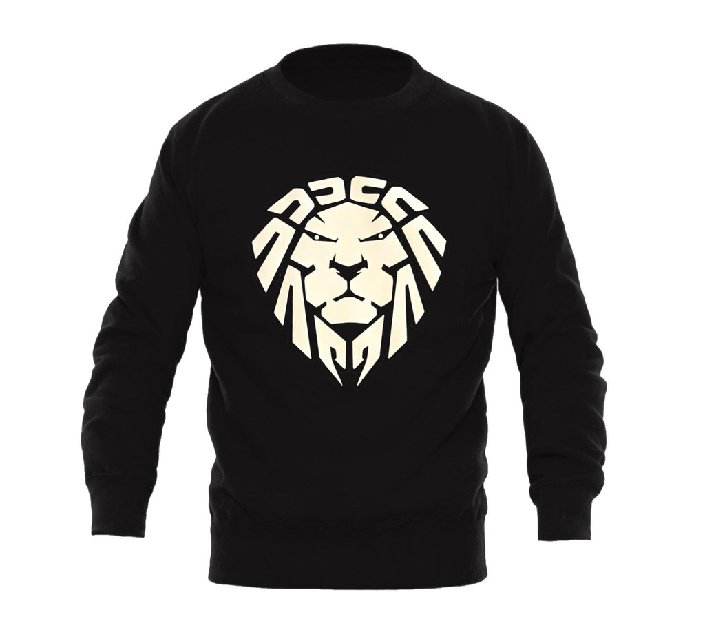 BLACK SWEATER WITH WHITE LION