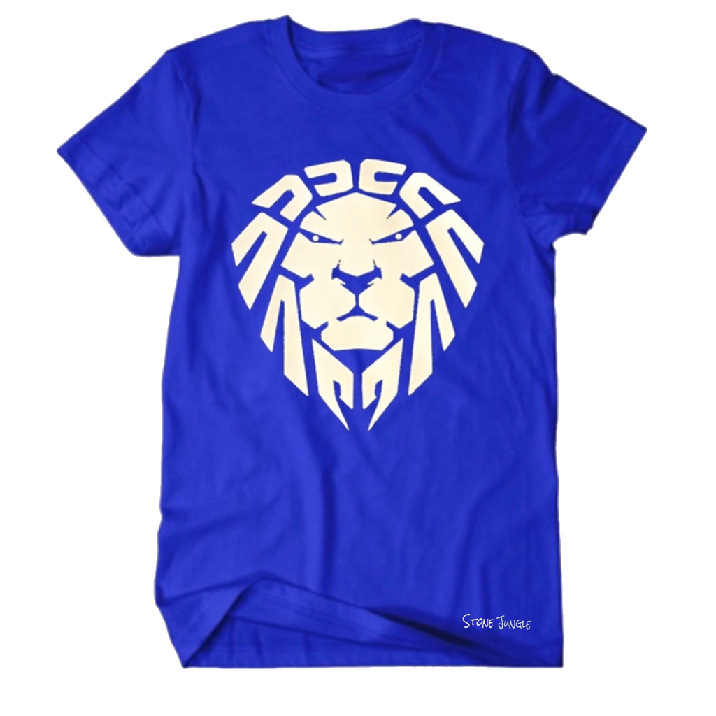 ROYAL BLUE WITH WHITE LION TEE