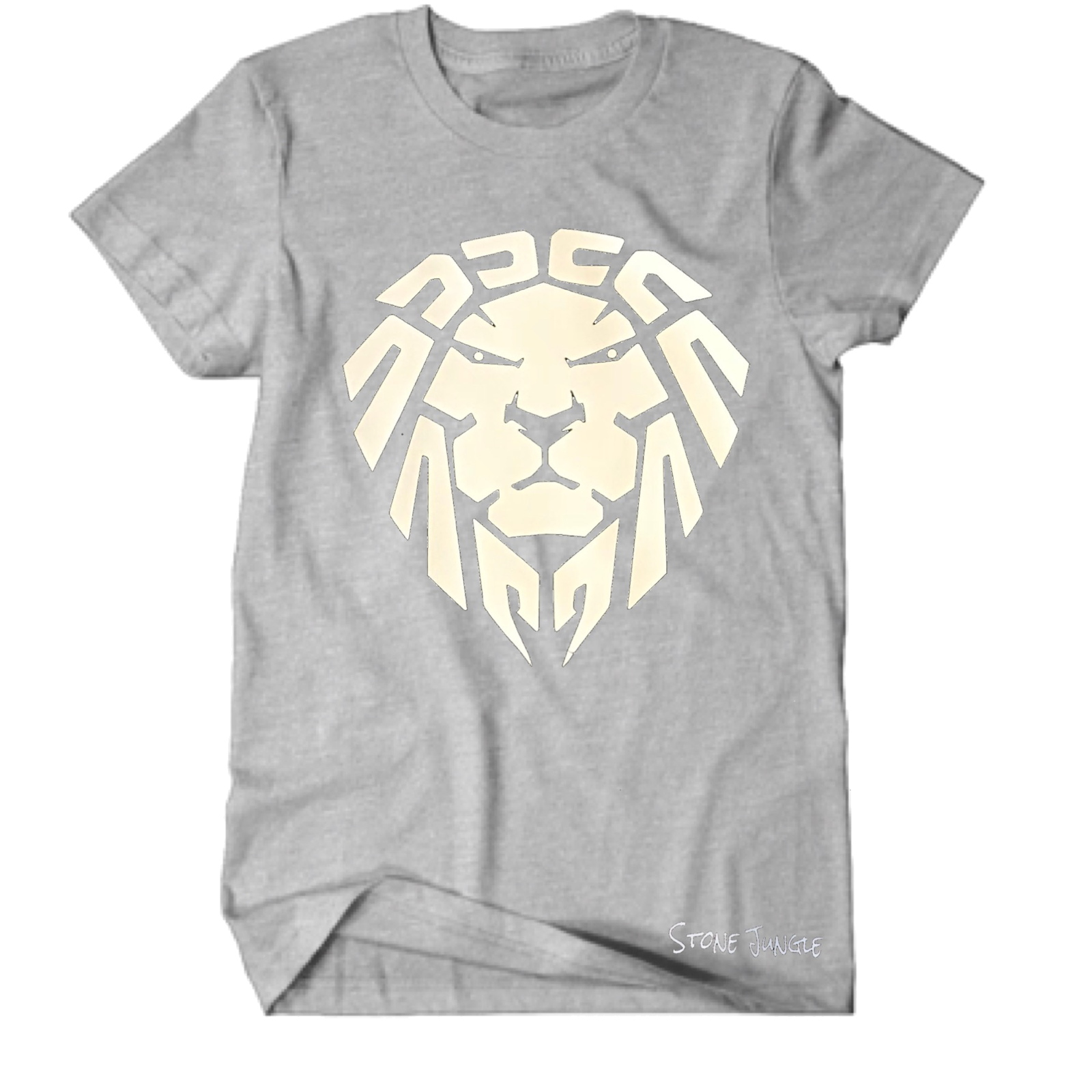 GREY/WHITE LION TEE