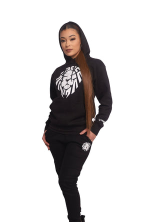 BLACK JOGGER SET WITH WHITE LION